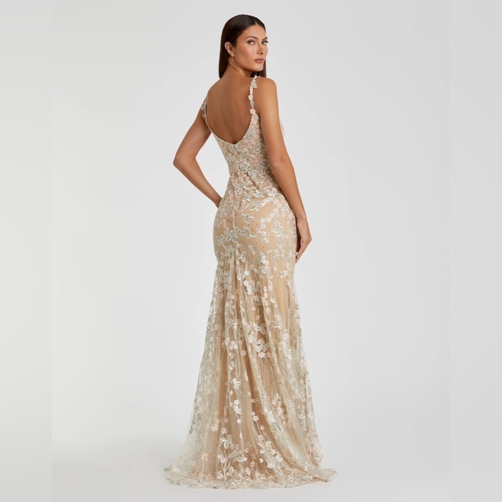 Mac Duggal 67492 NWT FLORAL EMBROIDERED CORSET BODICE GOWN - Picture 2 of 10